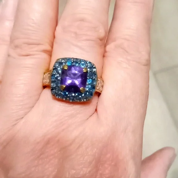 MICHAEL VALITUTTI AFRICAN AMETHYST AND NEON APATITE RING - Picture 3 of 9